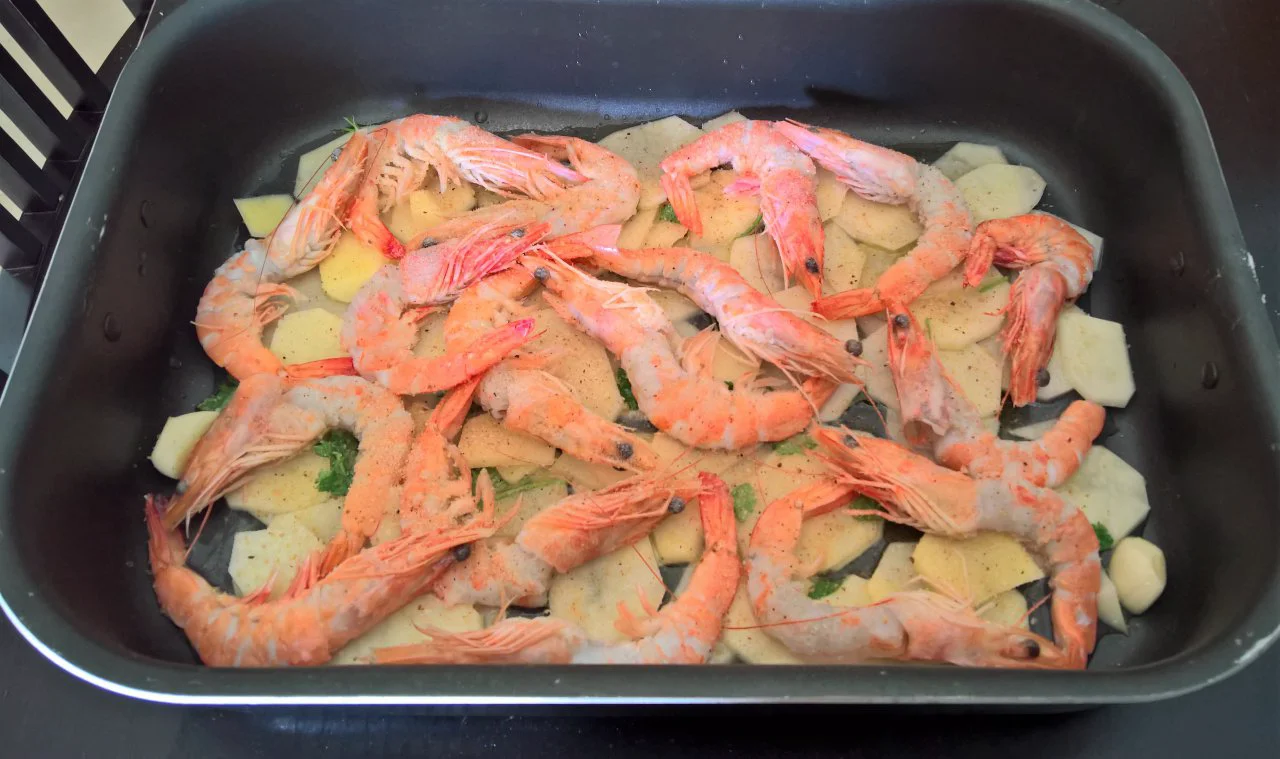 Gamberoni con patate